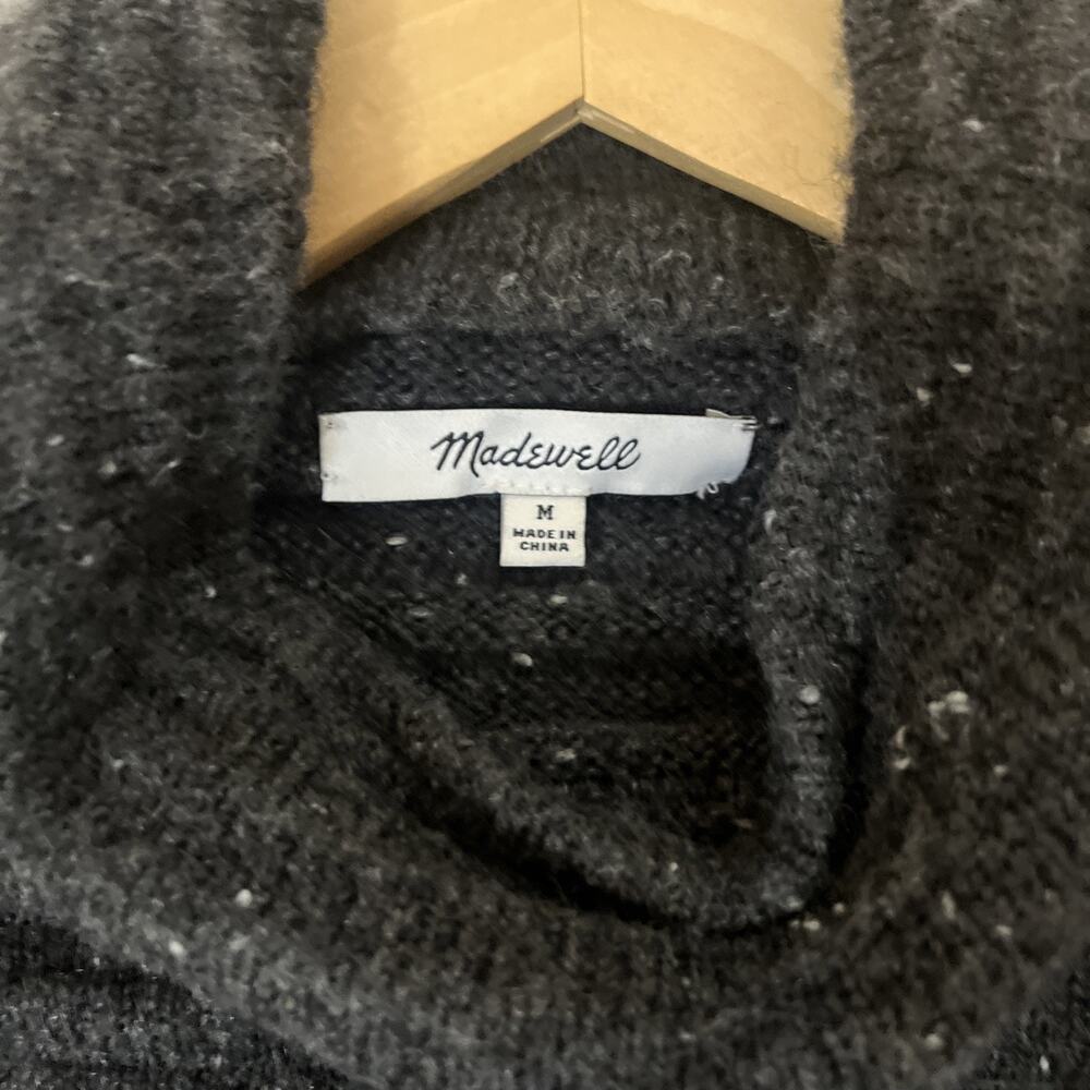 Madewell Belmont Donegal Mock Neck Sweater Medium Gray Classic Layering - Picture 7 of 10